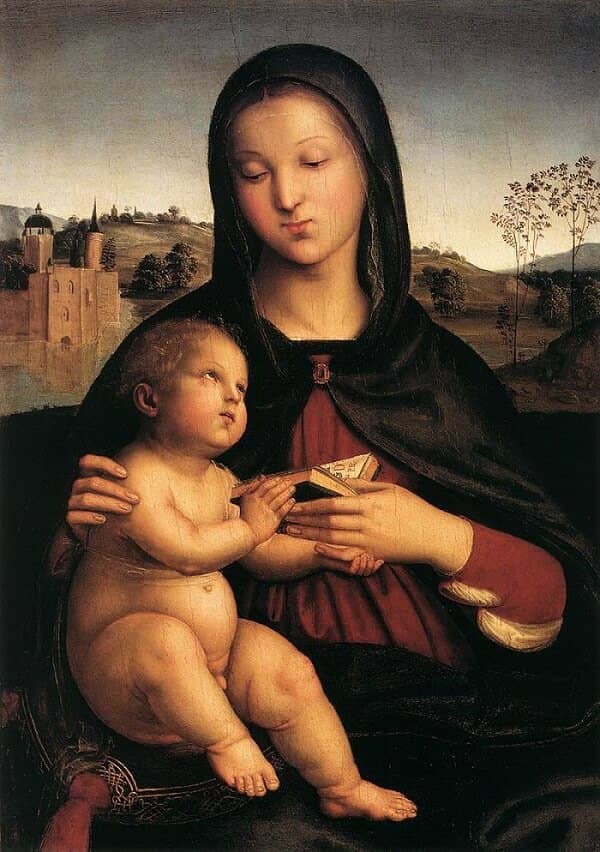 Madonna and Child with Book - by Raphael